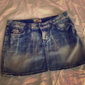 Buckle Denim Mini Skirt